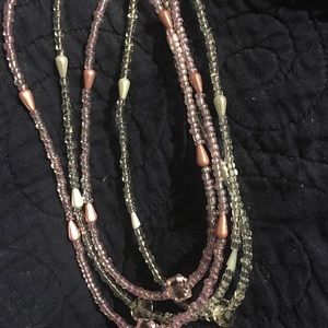 Double strand clear and pink waist beads(handmade)